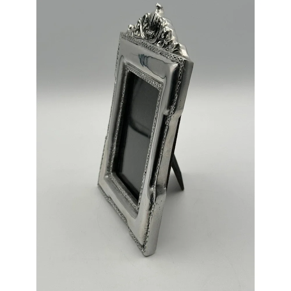 Vintage Silver Plated Crown Crest Ornate Picture Frame 8x5 Heavy Baroque Style